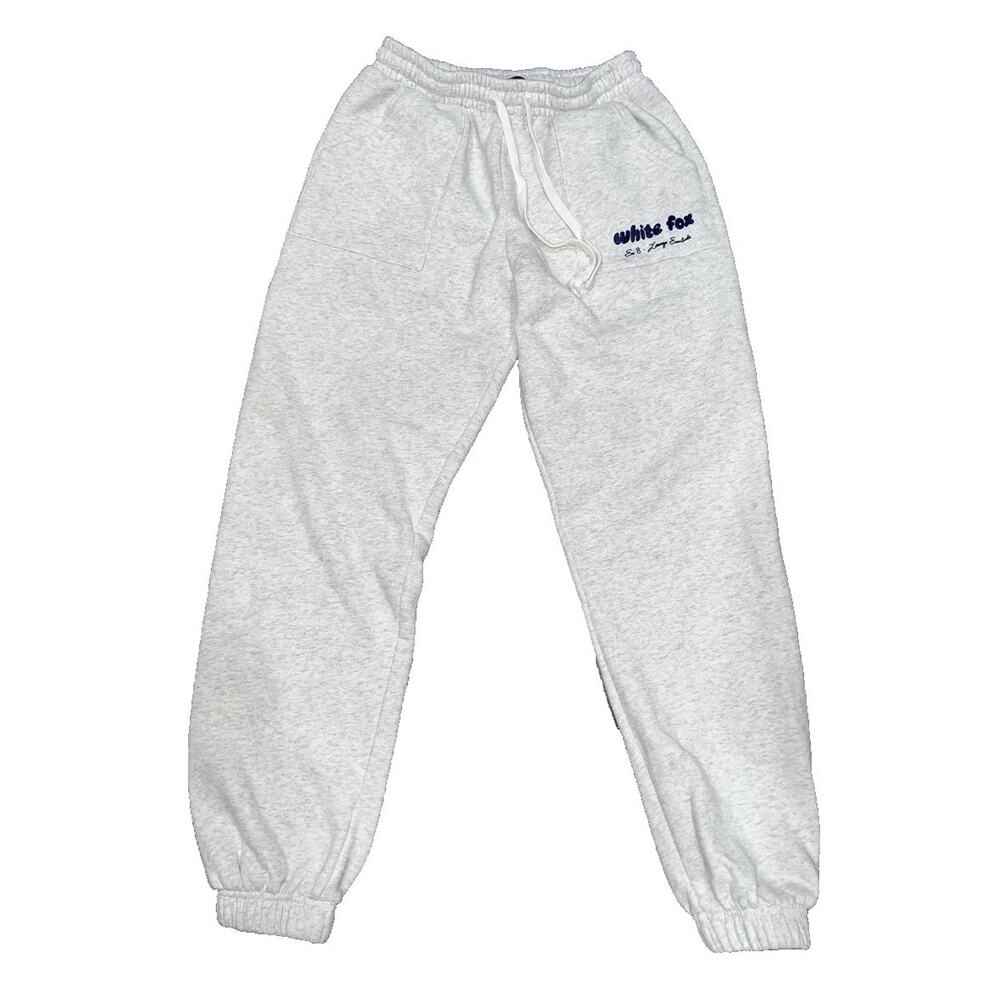 White Fox Boutique Light Gray Logo Sweat Joggers